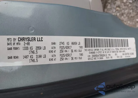 2008 Chrysler Town & Country Limited from USA, damaged, VIN 2A8HR64X78R689418